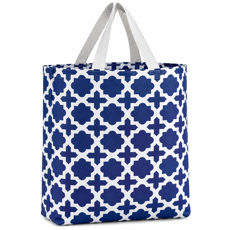 Cloth Tote Bag – Blue & White Pattern